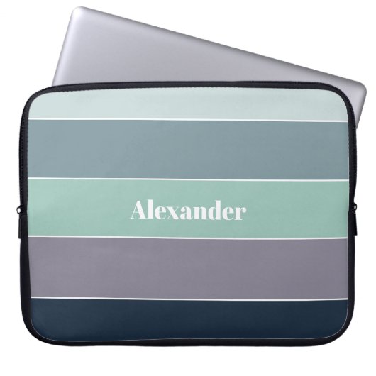 Benutzerdefinierte Sommerfarben-Farbblockstreifen Laptopschutzhülle (Vorderseite)