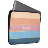 Benutzerdefinierte Sommerfarben-Farbblockstreifen Laptopschutzhülle (Vorne Rechts)