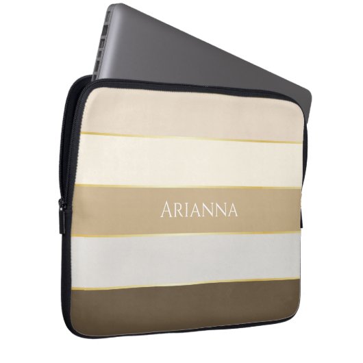 Benutzerdefinierte Sommerfarben-Farbblockstreifen Laptopschutzhülle (Vorne Rechts)
