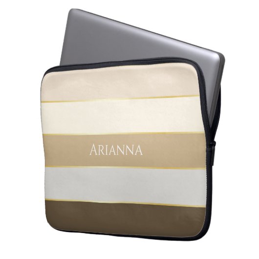 Benutzerdefinierte Sommerfarben-Farbblockstreifen Laptopschutzhülle (Vorderseite Links)