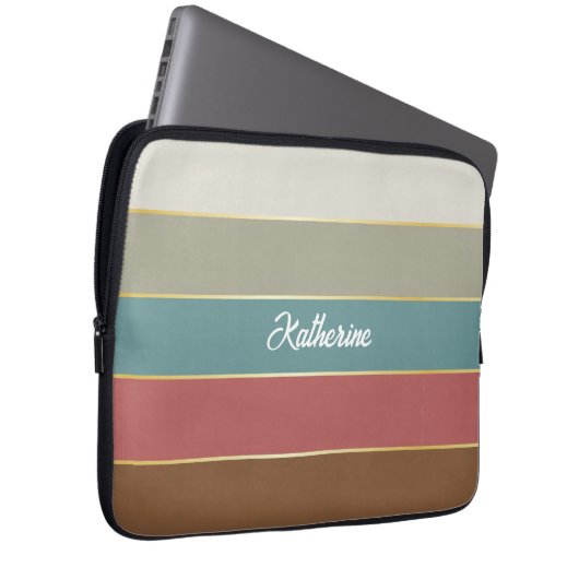 Benutzerdefinierte Sommerfarben-Farbblockstreifen Laptopschutzhülle (Vorne Rechts)