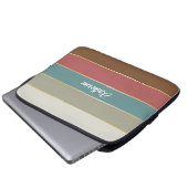 Benutzerdefinierte Sommerfarben-Farbblockstreifen Laptopschutzhülle (Vorne Knopf)