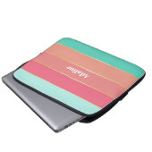 Benutzerdefinierte Sommerfarben-Farbblockstreifen Laptopschutzhülle (Vorne Knopf)