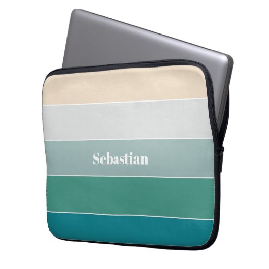Benutzerdefinierte Sommerfarben-Farbblockstreifen Laptopschutzhülle (Vorderseite Links)