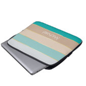 Benutzerdefinierte Sommerfarben-Farbblockstreifen Laptopschutzhülle (Vorne Knopf)