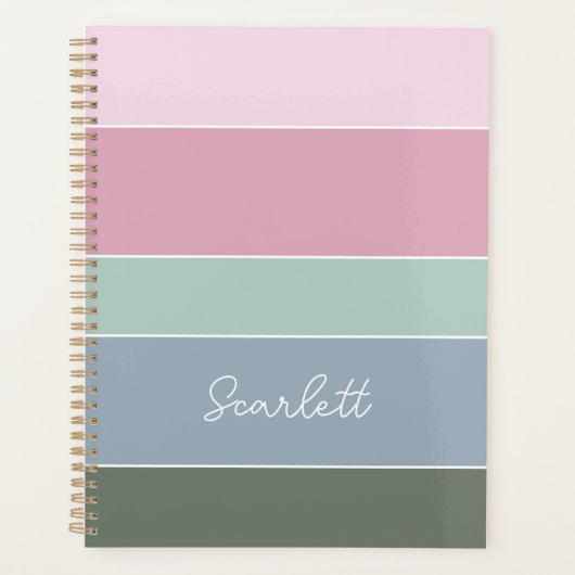 Benutzerdefinierte Sommerfarben-Farbblockstreifen Planer (Vorderseite)