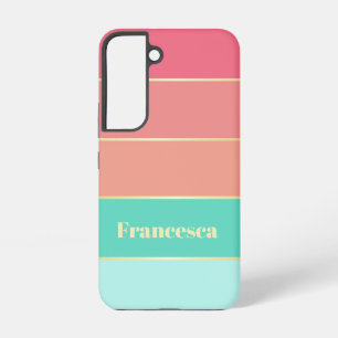 Benutzerdefinierte Sommerfarben-Farbblockstreifen Samsung Galaxy Hülle