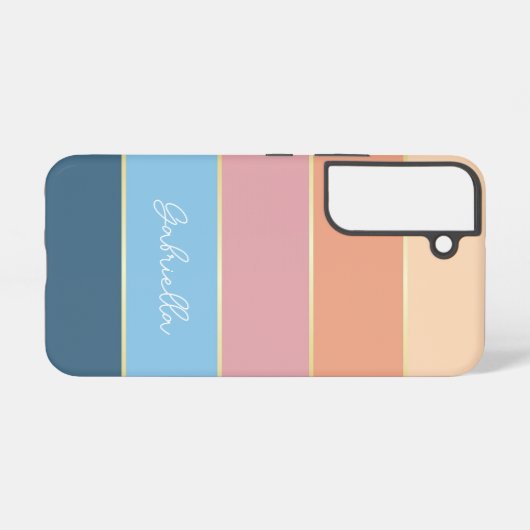 Benutzerdefinierte Sommerfarben-Farbblockstreifen Samsung Galaxy Hülle (Rückseite (Horizontal))