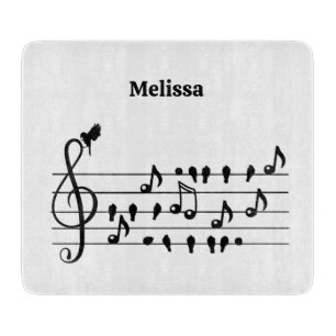 Benutzerdefinierte Songbird-Treble-Clef-Kunst Schneidebrett