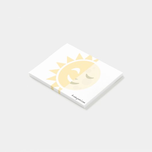 Benutzerdefinierte Sonne und Mond Post-it Klebezettel (angewinkelt)