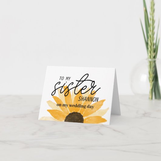 Benutzerdefinierte Sonnenblume auf meine Schwester Dankeskarte (Vorderseite)