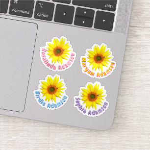 Benutzerdefinierte Sonnenblumen-Namen-Aufkleber (W Aufkleber