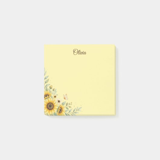 Benutzerdefinierte Sonnenblumen-Notizzettel, Perso Post-it Klebezettel (Vorderseite)