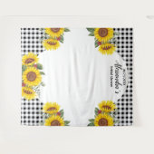 Benutzerdefinierte Sonnenblumen- und Gingham-Foto- Wandteppich (Vorderseite (Horizontal))