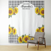 Benutzerdefinierte Sonnenblumen- und Gingham-Foto- Wandteppich (Beispiel)