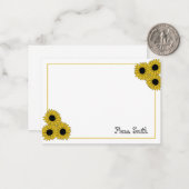 Benutzerdefinierte Sonnenblumenhandkarte mit flach Mitteilungskarte (Vorderseite/Rückseite Beispiel)