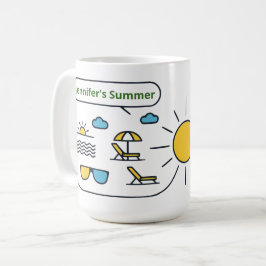 Benutzerdefinierte sonnengelbe Linienkunst Sommers Kaffeetasse