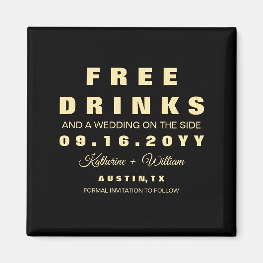 Benutzerdefinierte sonnige kostenlose Getränke Sav Magnet (Vorne)