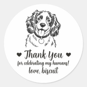 Benutzerdefinierte Spaniel-Hund-Hochzeitsgeschenk- Runder Aufkleber