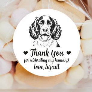 Benutzerdefinierte Spaniel-Hund-Hochzeitsgeschenk- Runder Aufkleber