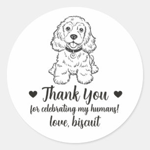 Benutzerdefinierte Spaniel-Hund-Hochzeitsgeschenk- Runder Aufkleber