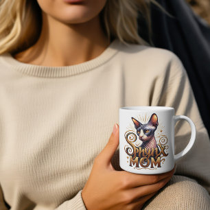 Benutzerdefinierte Sphynx-Katzen-Mama-Tasse Mutter Zweifarbige Tasse
