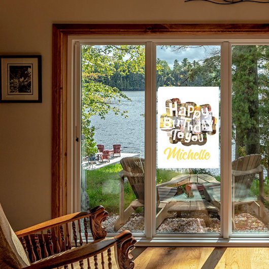 Benutzerdefinierte Spirts Geburtstag Schriftart Tü Fensteraufkleber