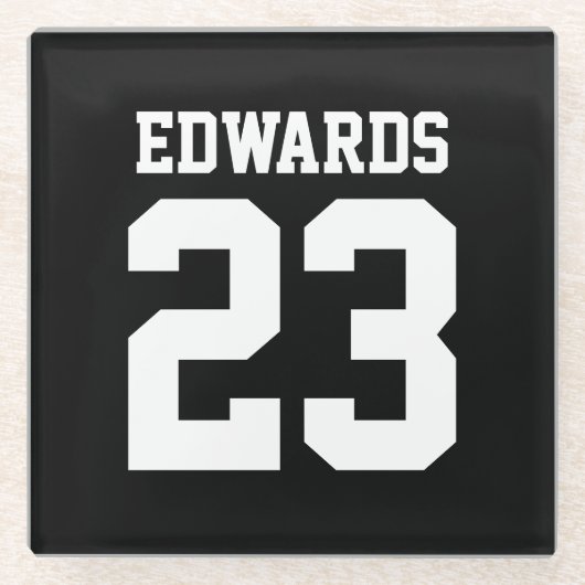 Benutzerdefinierte Sportarten mit Namen Glasuntersetzer (Vorderseite)