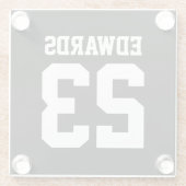 Benutzerdefinierte Sportarten mit Namen Glasuntersetzer (Rückseite)