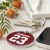 Benutzerdefinierte Sportarten mit Namen Schlüsselanhänger (Vorderseite rechts)