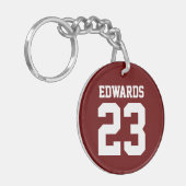 Benutzerdefinierte Sportarten mit Namen Schlüsselanhänger (Vorderseite links)