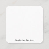 Benutzerdefinierte Square-Karte für Stuhl- oder Po Quadratische Visitenkarte (Rückseite)