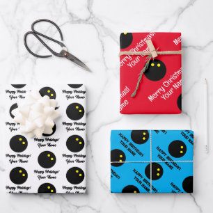 Benutzerdefinierte Squashball-Weihnachtspapierböge Geschenkpapier Set