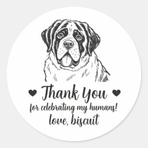 Benutzerdefinierte St. Bernhard-Hund Hochzeitsguns Runder Aufkleber