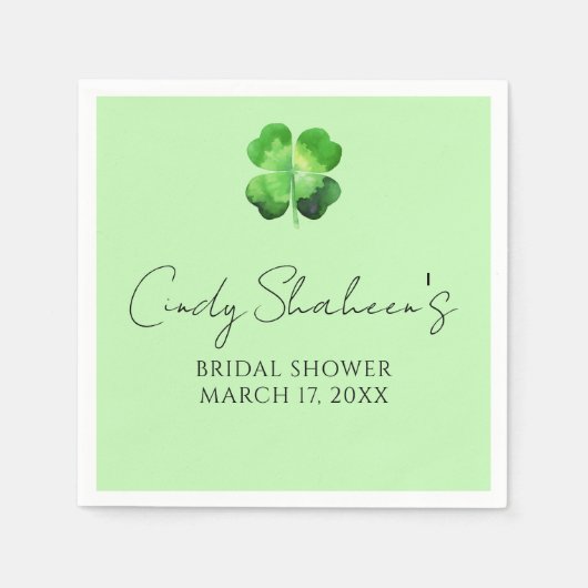 Benutzerdefinierte St. Patrick's Day Brautparty Serviette (Vorderseite)