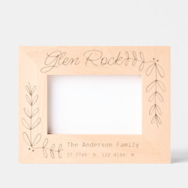 Benutzerdefinierte Stadt- und Familienname Neue Zu Geätzte Rahmen