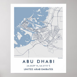 Benutzerdefinierte Stadtkarte Abu Dhabi UAE Wandku Poster