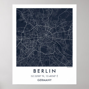 Benutzerdefinierte Stadtkarte Berlin Deutschland W Poster