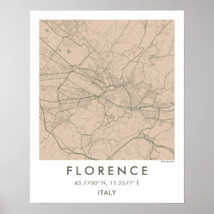 Benutzerdefinierte Stadtkarte Florenz Italien Wand Poster