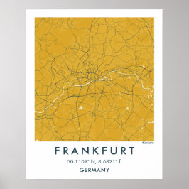 Benutzerdefinierte Stadtkarte Frankfurt Deutschlan Poster