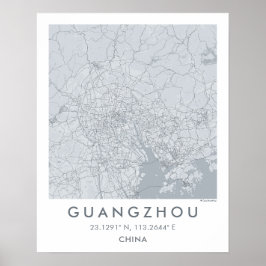 Benutzerdefinierte Stadtkarte Guangzhou China Wand Poster
