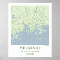 Benutzerdefinierte Stadtkarte Helsinki Finnland Wa