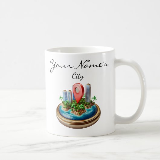 Benutzerdefinierte Stadtkarte Kaffeetasse (Rechts)