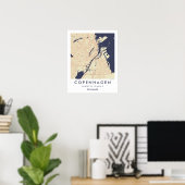 Benutzerdefinierte Stadtkarte Kopenhagen Dänemark Poster (Heimbüro)