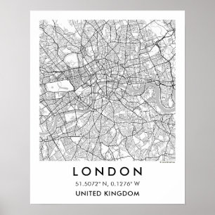 Benutzerdefinierte Stadtkarte London Wandkunstpost Poster