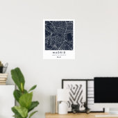 Benutzerdefinierte Stadtkarte Madrid Spanien Wandk Poster (Heimbüro)