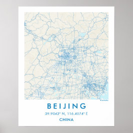 Benutzerdefinierte Stadtkarte Peking China Wandkun Poster