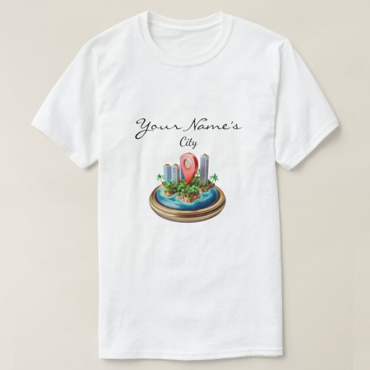 Benutzerdefinierte Stadtkarte  T-Shirt (Design vorne)