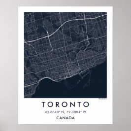 Benutzerdefinierte Stadtkarte Toronto Kanada Wandk Poster