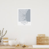 Benutzerdefinierte Stadtkarte Valencia Spanien Wan Poster (Küche)
